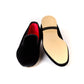 Bowhill & Elliot x MJ: Black velvet slipper with leather sole
