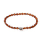 Armband "Carnelian" mit braunen Steinen und Knopf aus Sterling Silber - Handarbeit
