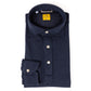 Dark blue polo shirt "JFK" made of cotton and cashmere - purely handcrafted
