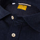 Dark blue polo shirt "JFK" made of cotton and cashmere - purely handcrafted