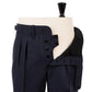 Dark blue trousers "Marina Lusso" made of pure Irish linen by Spence Bryson - pure handwork
