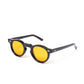 Sonnenbrille "WELT Black" mit safrangelben Gläsern - Handarbeit
