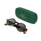 Sonnenbrille "OXFORD Dark Havana" mit grünen Gläsern - Handarbeit